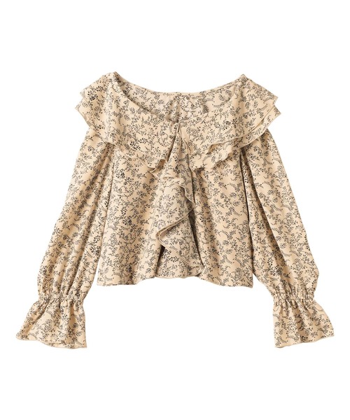 alotta(アロッタ)の「フリル衿小花柄ブラウス(シャツ/ブラウス・レディース・ベージュ/ブラック・M/L)」の19枚目の写真