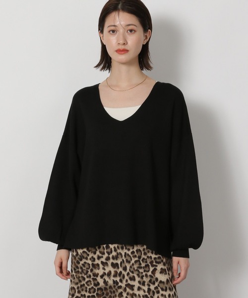 LAKOLE（ラコレ）の「ミラノリブVネックプルオーバー / 575964（ニット/セーター・レディース・アイボリー/ブラック/レッド/モカ・FREE）」の10枚目の写真