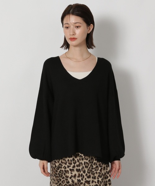 LAKOLE（ラコレ）の「ミラノリブVネックプルオーバー / 575964（ニット/セーター・レディース・アイボリー/ブラック/レッド/モカ・FREE）」の15枚目の写真