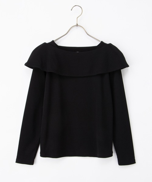Honeys(ハニーズ)の「オフショル風トップス(Tシャツ/カットソー・レディース・ブラック/ボルドー/アイボリー/ヘザーチャコール/レッド/サックスブルー・S/M/LL/L/3L)」の18枚目の写真