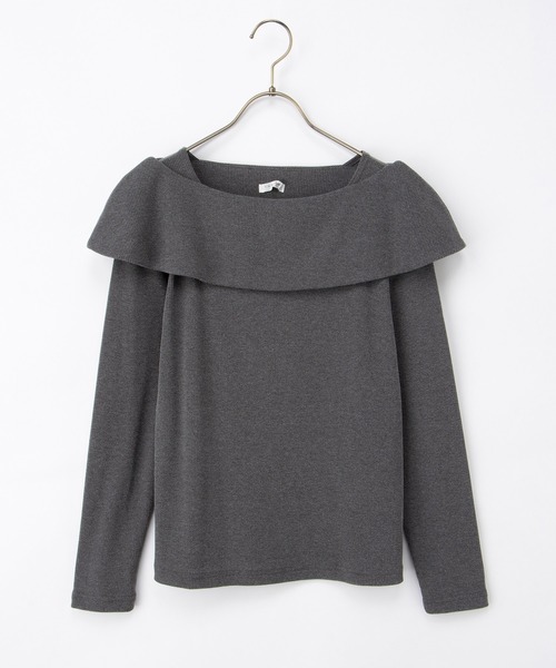 Honeys(ハニーズ)の「オフショル風トップス(Tシャツ/カットソー・レディース・ブラック/ボルドー/アイボリー/ヘザーチャコール/レッド/サックスブルー・S/M/LL/L/3L)」の22枚目の写真