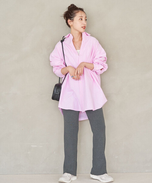 FREAK'S STORE（フリークスストア）の「限定展開　リブ フレア ニットパンツ（その他パンツ・レディース・ライトグレー/ダークブラウン/ベージュ/ブラック/ブルーグレー/ナチュラル/杢グレー・SMALL/MEDIUM）」の4枚目の写真