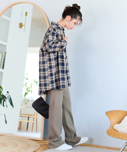 FREAK'S STORE（フリークスストア）の「限定展開　リブ フレア ニットパンツ（その他パンツ・レディース・ライトグレー/ダークブラウン/ベージュ/ブラック/ブルーグレー/ナチュラル/杢グレー・SMALL/MEDIUM）」の9枚目の写真