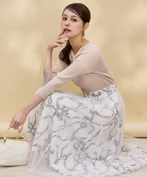 リボンデコレーションドッキングワンピース