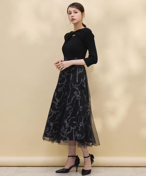 SWINGLE(スウィングル)の「リボンデコレーションドッキングワンピース(ワンピース・レディース・ピンク/オフホワイト/シルバー・FREE)」の3枚目の写真