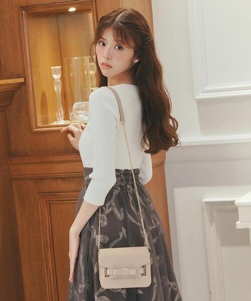 SWINGLE(スウィングル)の「リボンデコレーションドッキングワンピース(ワンピース・レディース・ピンク/オフホワイト/シルバー・FREE)」の6枚目の写真