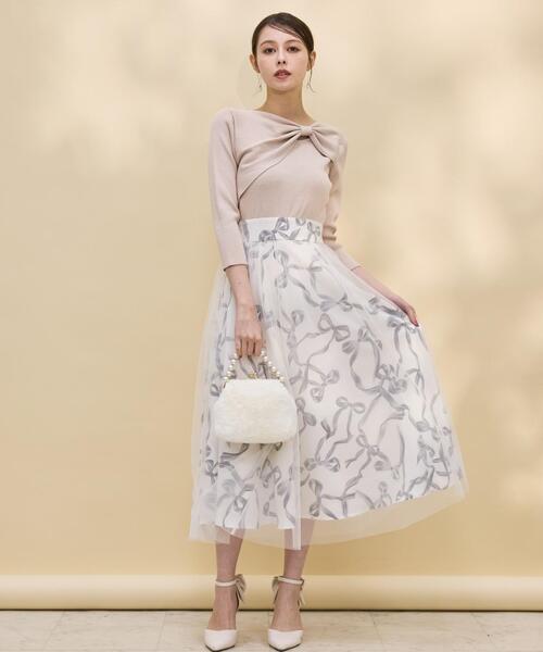 SWINGLE(スウィングル)の「リボンデコレーションドッキングワンピース(ワンピース・レディース・ピンク/オフホワイト/シルバー・FREE)」の17枚目の写真