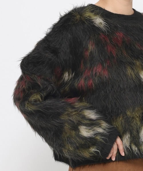 mysty woman（ミスティウーマン）の「フラワージャガードシャギーニット 603614（ニット/セーター・レディース・ブラック/アイボリー/ベージュ・FREE）」の13枚目の写真