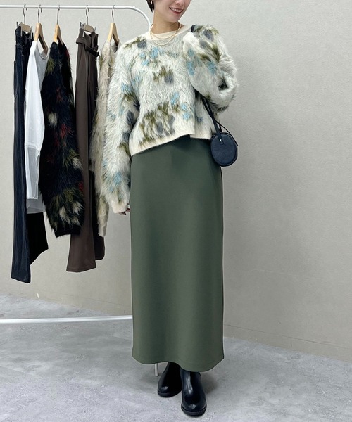 mysty woman（ミスティウーマン）の「フラワージャガードシャギーニット 603614（ニット/セーター・レディース・ブラック/アイボリー/ベージュ・FREE）」の19枚目の写真