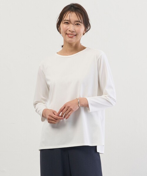 J.PRESS(ジェイプレス)の「レイヤードジャージー Tシャツ カットソー(Tシャツ/カットソー・レディース・ホワイト系・MEDIUM/LARGE)」の1枚目の写真