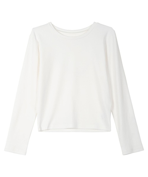 Petitle（プチレ）の「[ 低身長向けサイズ ] 選べる3サイズ ベーシック長袖Tシャツ（Tシャツ/カットソー・レディース・ブラウン/ブラック/オフホワイト/グレー・PL/PM/PS）」の14枚目の写真