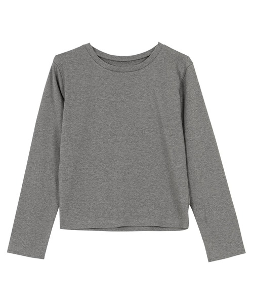 Petitle（プチレ）の「[ 低身長向けサイズ ] 選べる3サイズ ベーシック長袖Tシャツ（Tシャツ/カットソー・レディース・ブラウン/ブラック/オフホワイト/グレー・PL/PM/PS）」の20枚目の写真