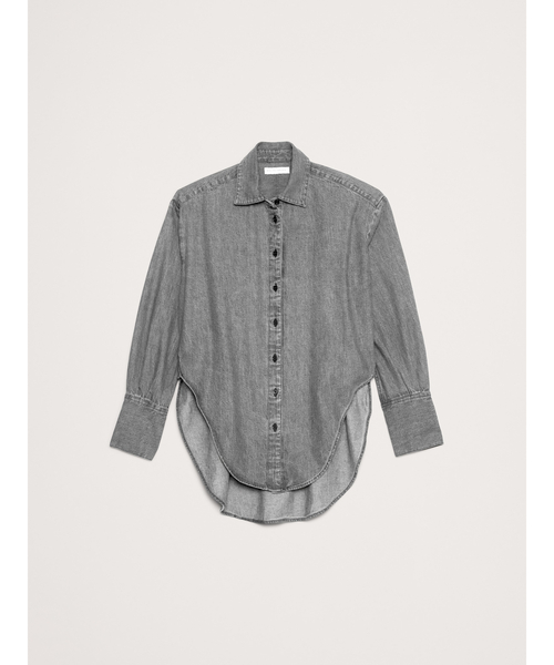 Banana Republic(バナナリパブリック)の「デニム カーブヘム シャツ(シャツ/ブラウス・レディース・グレー・M/S/XS/L)」の4枚目の写真