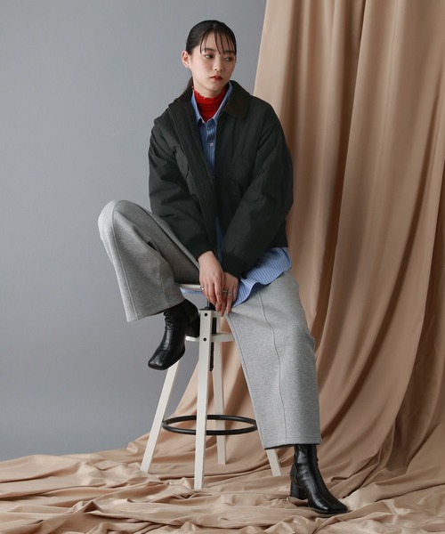 RAGEBLUE（レイジブルー）の「選べるシルエット/中綿フライトジャケット（ブルゾン・レディース・ホワイト/オリーブ/ブラック/ボルドー・LARGE/MEDIUM）」の13枚目の写真