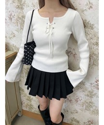 PHILLY | ベルスリーブレースアップニット(ニット/セーター)