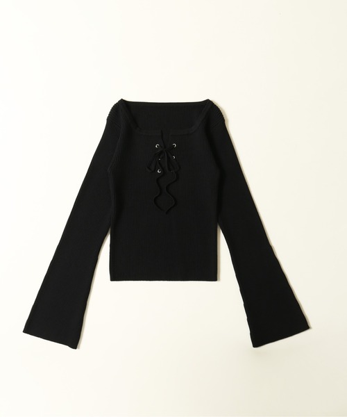 PHILLY(フィリー)の「ベルスリーブレースアップニット(ニット/セーター・レディース・ブラック/アイボリー・FREE)」の13枚目の写真