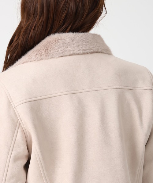 セール】2025秋冬新作 ファー付きスエードライダースジャケット