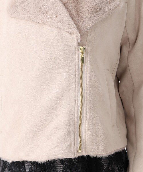 MISCH MASCH（ミッシュマッシュ）の「ファー付きスエードライダースジャケット（ライダースジャケット・レディース・アイボリー/ベージュ・S/M）」の21枚目の写真