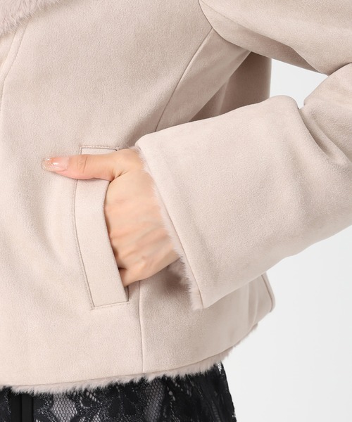 MISCH MASCH（ミッシュマッシュ）の「ファー付きスエードライダースジャケット（ライダースジャケット・レディース・アイボリー/ベージュ・S/M）」の20枚目の写真