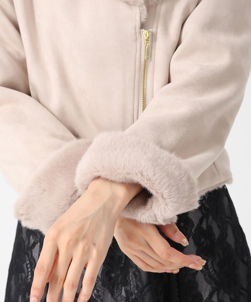 MISCH MASCH（ミッシュマッシュ）の「ファー付きスエードライダースジャケット（ライダースジャケット・レディース・アイボリー/ベージュ・S/M）」の19枚目の写真