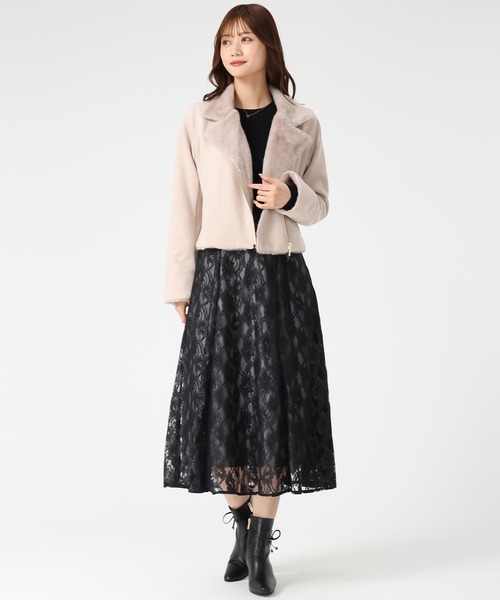 MISCH MASCH（ミッシュマッシュ）の「ファー付きスエードライダースジャケット（ライダースジャケット・レディース・アイボリー/ベージュ・S/M）」の18枚目の写真