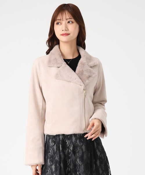 MISCH MASCH（ミッシュマッシュ）の「ファー付きスエードライダースジャケット（ライダースジャケット・レディース・アイボリー/ベージュ・S/M）」の12枚目の写真