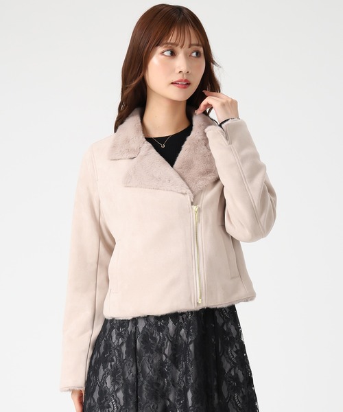 MISCH MASCH（ミッシュマッシュ）の「ファー付きスエードライダースジャケット（ライダースジャケット・レディース・アイボリー/ベージュ・S/M）」の11枚目の写真