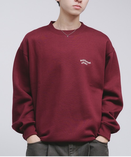 Adoon plain（アドーンプレーン）の「WAVE LOGO DRAECORD SWEAT / ウェーブロゴドローコード裏起毛スウェット（スウェット・メンズ・ライトグレー/ボルドー/ネイビー・MEDIUM/LARGE）」の3枚目の写真