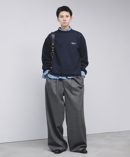 Adoon plain（アドーンプレーン）の「WAVE LOGO DRAECORD SWEAT / ウェーブロゴドローコード裏起毛スウェット（スウェット・メンズ・ライトグレー/ボルドー/ネイビー・MEDIUM/LARGE）」の21枚目の写真