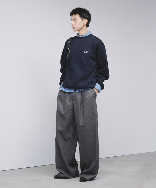 Adoon plain（アドーンプレーン）の「WAVE LOGO DRAECORD SWEAT / ウェーブロゴドローコード裏起毛スウェット（スウェット・メンズ・ライトグレー/ボルドー/ネイビー・MEDIUM/LARGE）」の22枚目の写真