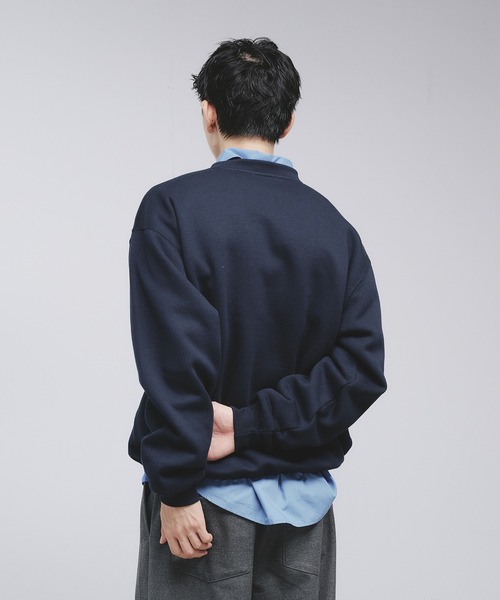 Adoon plain（アドーンプレーン）の「WAVE LOGO DRAECORD SWEAT / ウェーブロゴドローコード裏起毛スウェット（スウェット・メンズ・ライトグレー/ボルドー/ネイビー・MEDIUM/LARGE）」の7枚目の写真