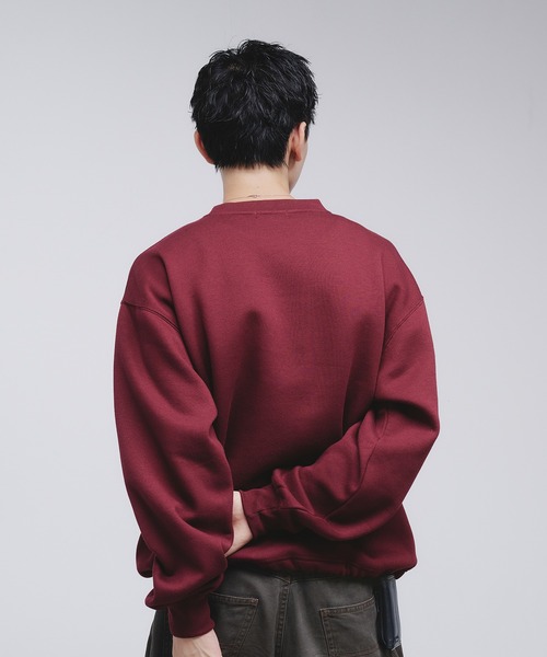 Adoon plain（アドーンプレーン）の「WAVE LOGO DRAECORD SWEAT / ウェーブロゴドローコード裏起毛スウェット（スウェット・メンズ・ライトグレー/ボルドー/ネイビー・MEDIUM/LARGE）」の13枚目の写真