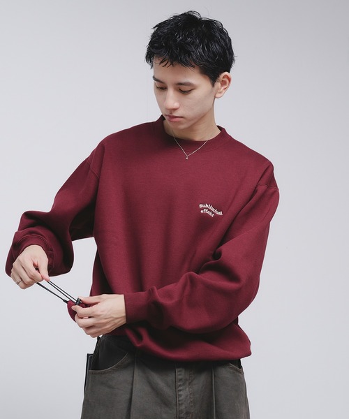Adoon plain（アドーンプレーン）の「WAVE LOGO DRAECORD SWEAT / ウェーブロゴドローコード裏起毛スウェット（スウェット・メンズ・ライトグレー/ボルドー/ネイビー・MEDIUM/LARGE）」の15枚目の写真