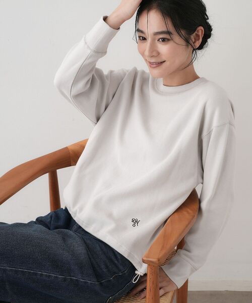 Dessin(デッサン)の「【洗える】裾ドロスト付きカットソー(Tシャツ/カットソー・レディース・ナチュラル/ホワイト系/ブルー系その他・02/01/03)」の2枚目の写真