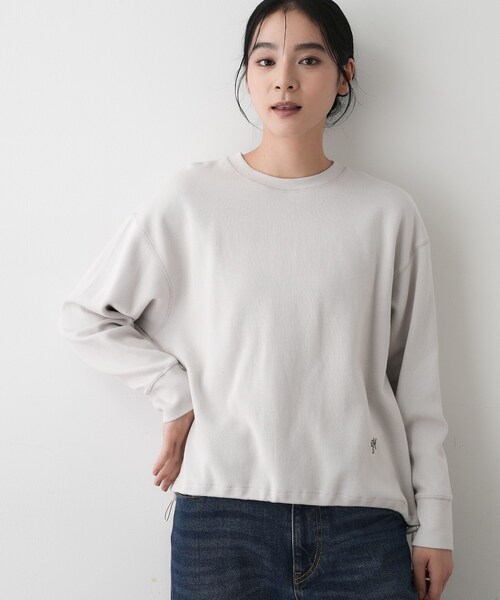 Dessin(デッサン)の「【洗える】裾ドロスト付きカットソー(Tシャツ/カットソー・レディース・ナチュラル/ホワイト系/ブルー系その他・02/01/03)」の8枚目の写真