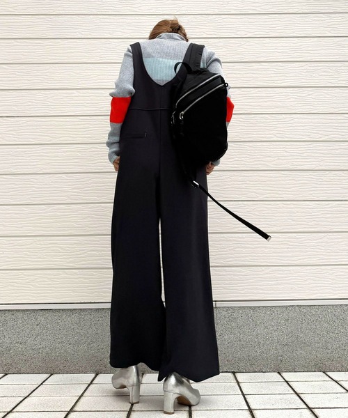 Q(キュー)の「ショルダーベルトサロペット(サロペット/オーバーオール・レディース・チャコールグレー/カーキブラウン・MEDIUM)」の14枚目の写真