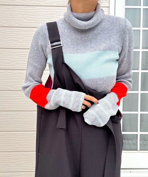 Q(キュー)の「ショルダーベルトサロペット(サロペット/オーバーオール・レディース・チャコールグレー/カーキブラウン・MEDIUM)」の6枚目の写真