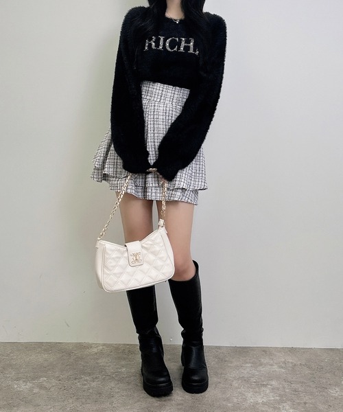 INGNI(イング)の「パールビジューロゴフェザーニット(ニット/セーター・レディース・ブラック/アイボリー/ピンク/ライトグレー/チャコールグレー・M)」の14枚目の写真
