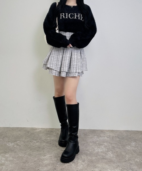 INGNI(イング)の「パールビジューロゴフェザーニット(ニット/セーター・レディース・ブラック/アイボリー/ピンク/ライトグレー/チャコールグレー・M)」の15枚目の写真