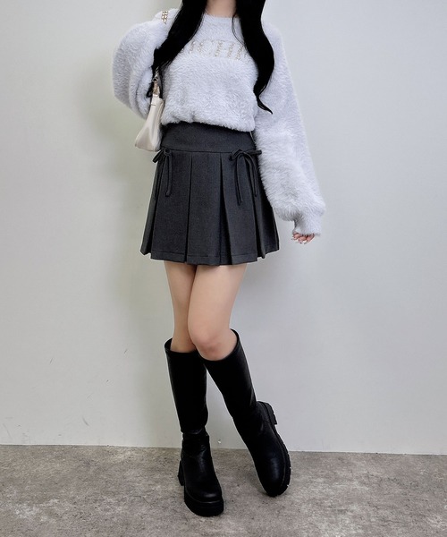 INGNI(イング)の「パールビジューロゴフェザーニット(ニット/セーター・レディース・ブラック/アイボリー/ピンク/ライトグレー/チャコールグレー・M)」の21枚目の写真