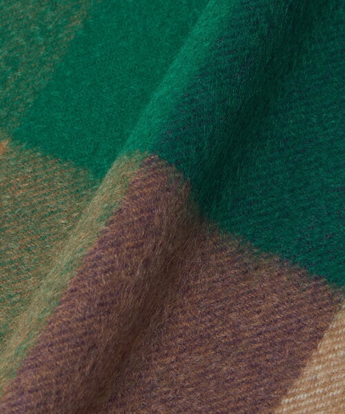 elegancese（エレガンセーゼ）の「【別注】＜elegancese＞カシミヤ チェック ストール（ストール/ショール・レディース・ケリーグリーン/イエロー/レッド・FREE）」の7枚目の写真