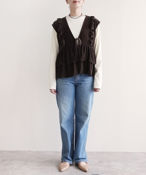 reca（レカ）の「ベロアフリルベスト（ベスト・レディース・ブラック/ブラウン・M）」の17枚目の写真