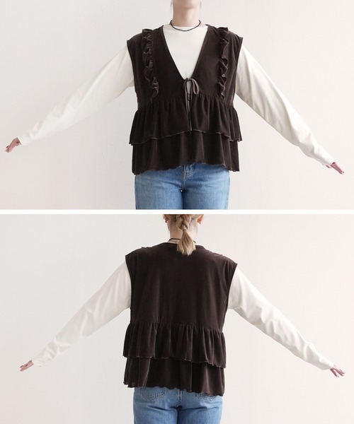 reca（レカ）の「ベロアフリルベスト（ベスト・レディース・ブラック/ブラウン・M）」の20枚目の写真