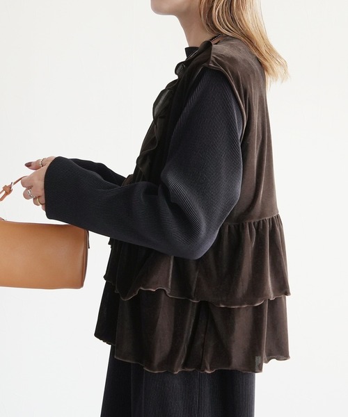 reca（レカ）の「ベロアフリルベスト（ベスト・レディース・ブラック/ブラウン・M）」の15枚目の写真