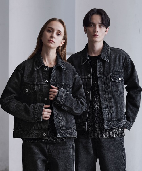 CLEL（クレイル）の「【CLEL】2nd. Design Trucker Denim Jacket / 2nd.デザイン トラッカーデニムジャケット【セットアップ対応】（デニムジャケット・メンズ・ブラック系/ブラック系1/ブルー/グレー・XS/S/M/L）」の19枚目の写真