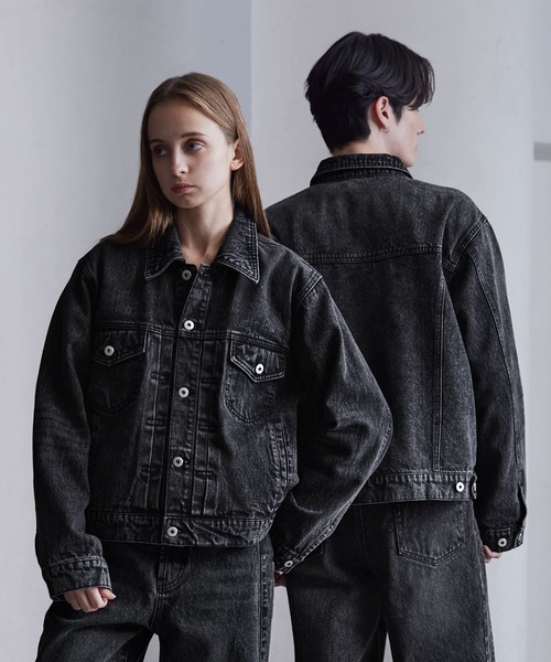 CLEL（クレイル）の「【CLEL】2nd. Design Trucker Denim Jacket / 2nd.デザイン トラッカーデニムジャケット【セットアップ対応】（デニムジャケット・メンズ・ブラック系/ブラック系1/ブルー/グレー・XS/S/M/L）」の20枚目の写真