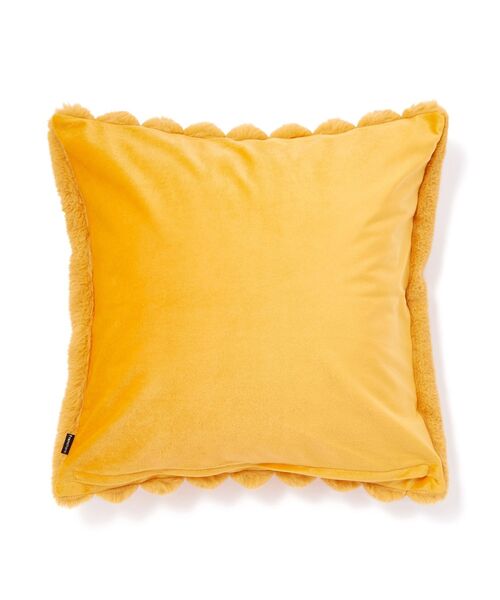 セール】ファー クッションカバー 45×45 イエロー（J-003