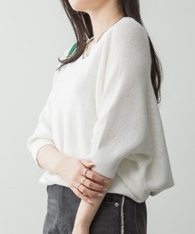 前後2WAYで着れる 畦編みルーズセーター