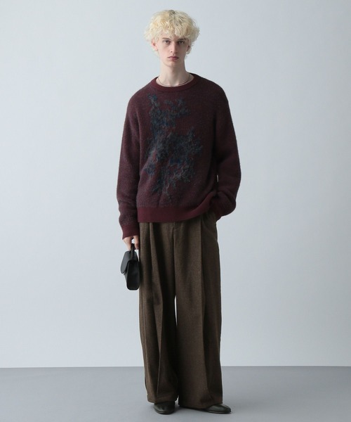 HARE(ハレ)の「【SETUP対応】ツイードワイドテーパードパンツ(HARE)(スラックス・メンズ・ブラウン/ブラック系その他/レッド・SMALL/MEDIUM)」の8枚目の写真