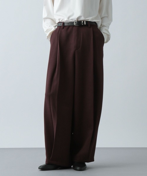 HARE(ハレ)の「【SETUP対応】ツイードワイドテーパードパンツ(HARE)(スラックス・メンズ・ブラウン/ブラック系その他/レッド・SMALL/MEDIUM)」の13枚目の写真